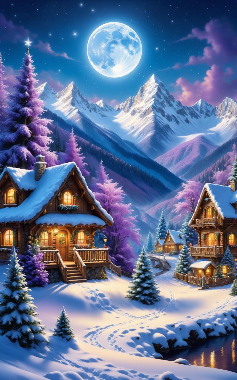 04003-2400157239-Charming fairy tale village, snow-covered decorated christmas trees, warm inviting cabin, ultra sharp digital oil painting, snow.png